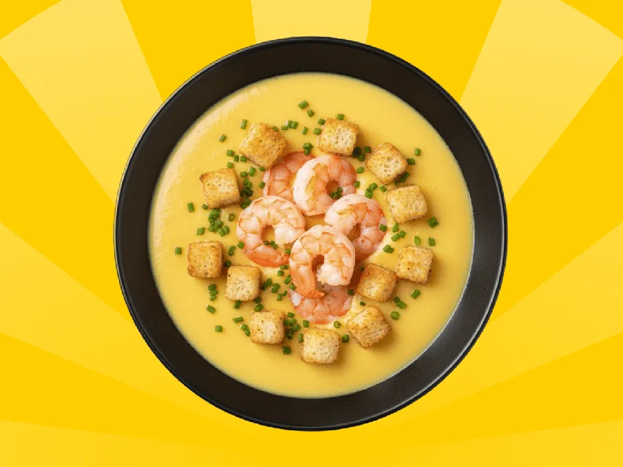 Суп сырный с креветками