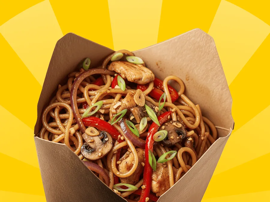 WOK c курицей и грибами